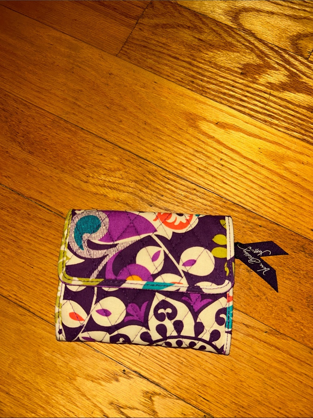 Vera Bradley Womens Plum Crazy Petite Trifold Wallet
